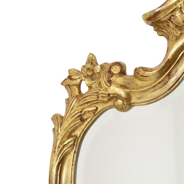 Large Baroque Crested Mirror in Gold Leaf from Deknudt, 1950s For Sale - Image 12 of 18