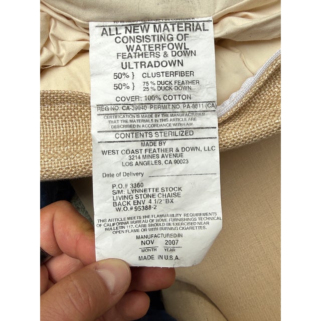 Pottery Barn Livingstone Chaise Lounge, Tan For Sale - Image 4 of 11
