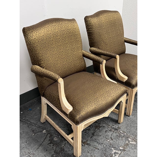 Schnadig Fine Furniture French Provincial Carved Armchairs, Pair For Sale - Image 11 of 12