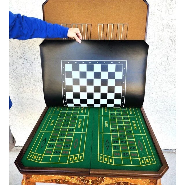 Notturno Intariso Casino Game Table Chairs Italian For Sale - Image 9 of 12