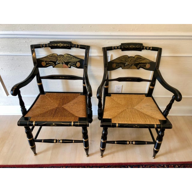 1980s Americana Ethan Allen American Eagle Black Hitchcock Dining