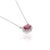 Art Deco 14k Gold Oval Halo Diamond Ruby Birthstone Necklace for Her For Sale - Image 3 of 13