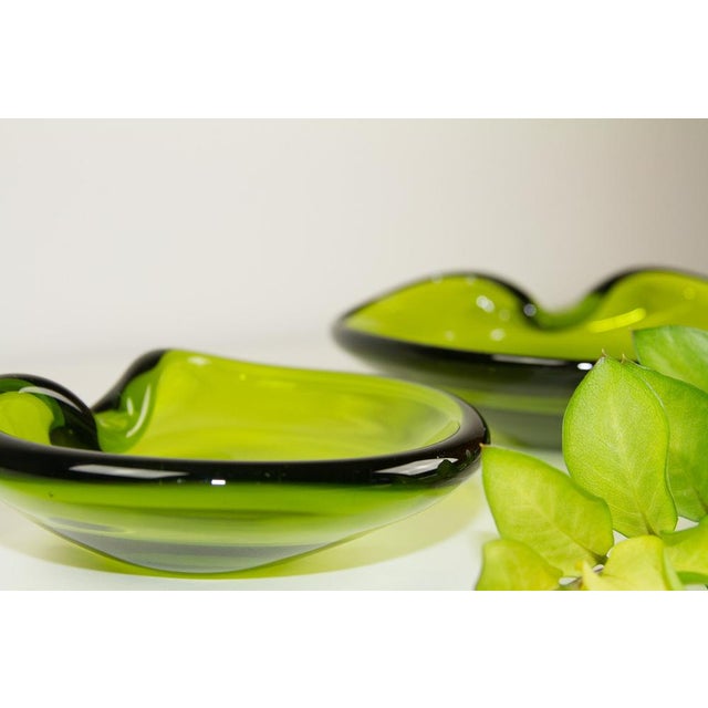 Vintage Danish Maygreen Glass Bowls by Per Lütken for Holmegaard,. 1950s, Set of 2 For Sale - Image 15 of 18