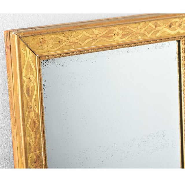 Wood French 19th Century Transitional Gold Gilt Mirror For Sale - Image 7 of 10