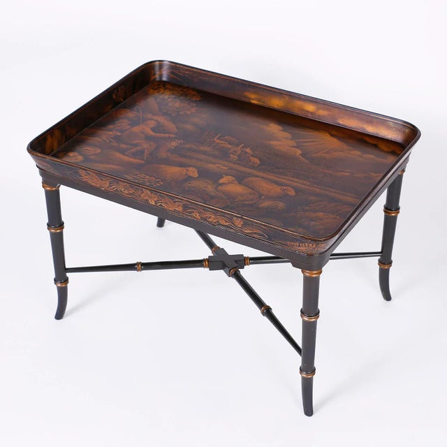 Early 19th Century English Hand Painted Lacquered Papier Mâché Tray Table For Sale - Image 12 of 12