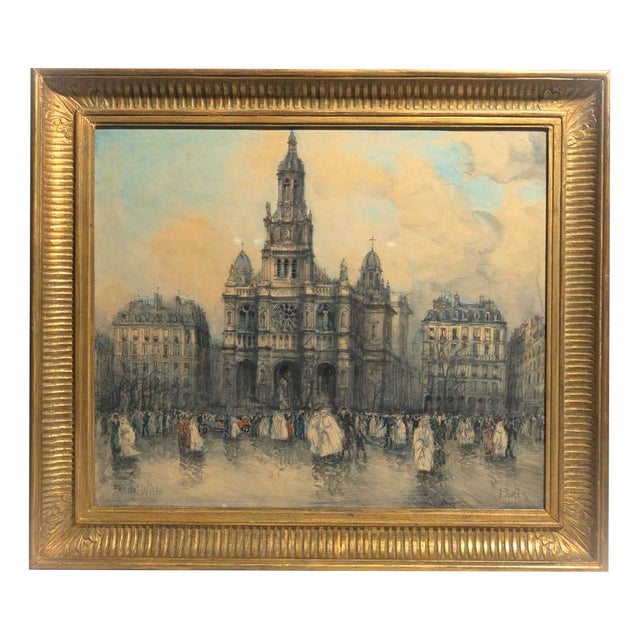 Frank Will, Church of the Holy Trinity, 19th Century, Gouache and Watercolor, Framed For Sale