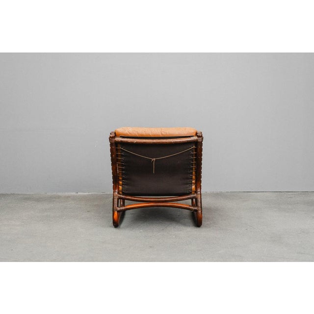 Mid-Century Leather Lounge Chair For Sale - Image 4 of 16