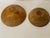 Set of 2 oval Vintage elegant shape and proportions handcarved wood bowl for dough or fruit.
