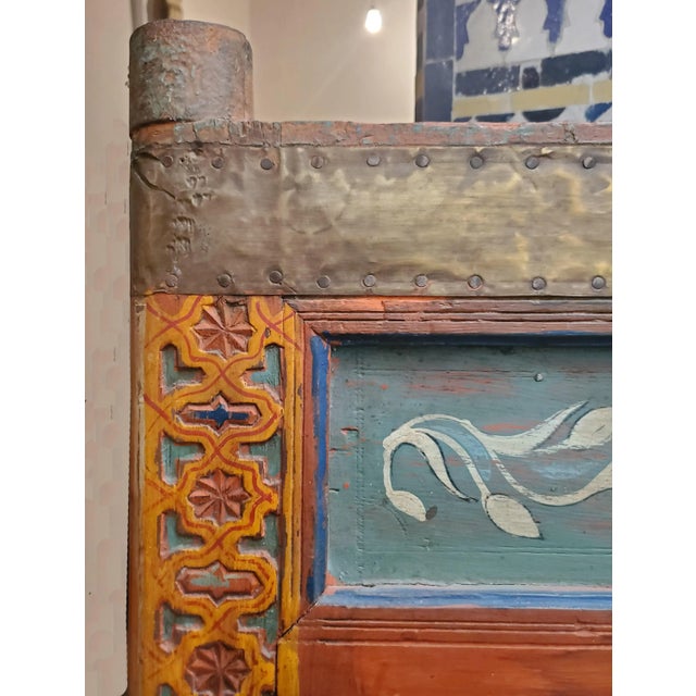 Vintage Traditional Moroccan Gate / Shutter, Left Connector For Sale - Image 4 of 8