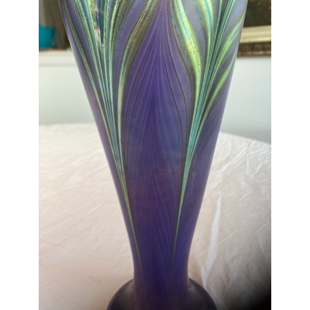 1980s Zellique Studios Signed Tall Vase For Sale - Image 4 of 12
