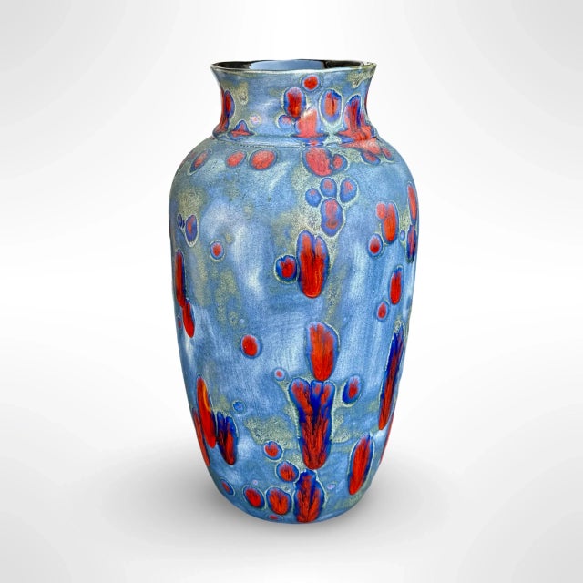 Contemporary Vintage Studio Art Abstract Pottery Drip Glaze Multicolor Ceramic Vase, Signed For Sale - Image 3 of 7