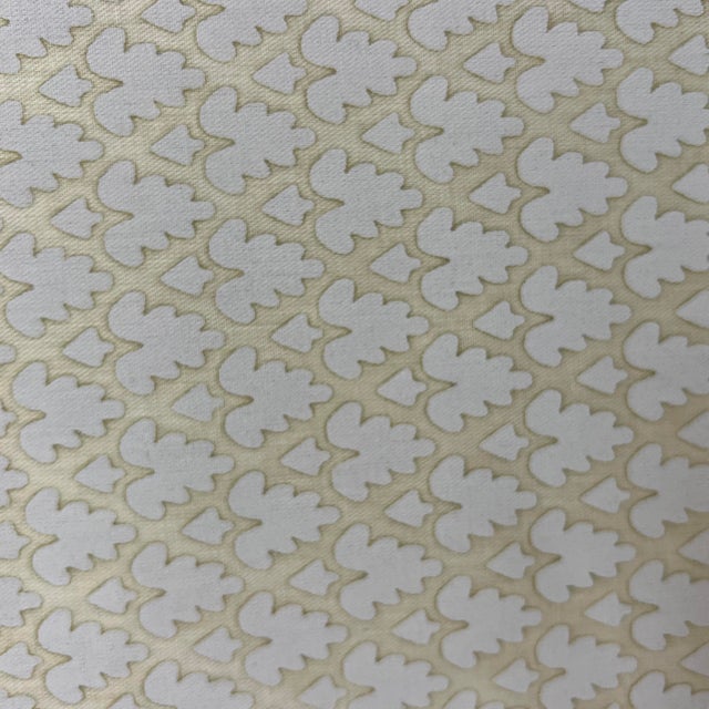 2020s Groves Bros Sally Luxe Fortuny Style Hand Printed “Endive” Cotton Fabric- 2 Yards For Sale - Image 5 of 11