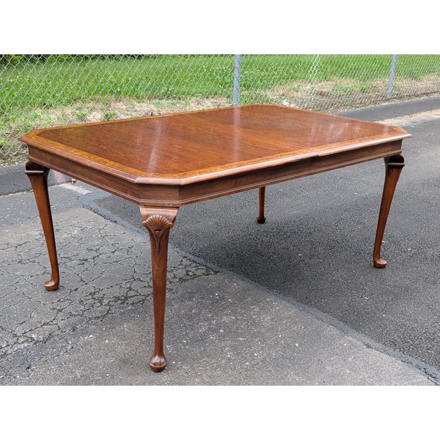 Vintage Pennsylvania House Cherry & Burlwood Dining Table 1 Leaf For Sale - Image 10 of 18