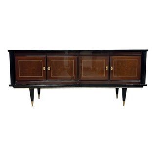 French Art Deco Mahogany Credenza / Sideboard 1940s For Sale
