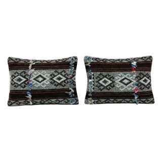 Anatolian Kilim Lumbar Pillow Cover 14'' X 20'' - Set of Two For Sale