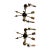 Pair of Vintage French Empire Revival Brass and Enamel Swan Sconces For Sale