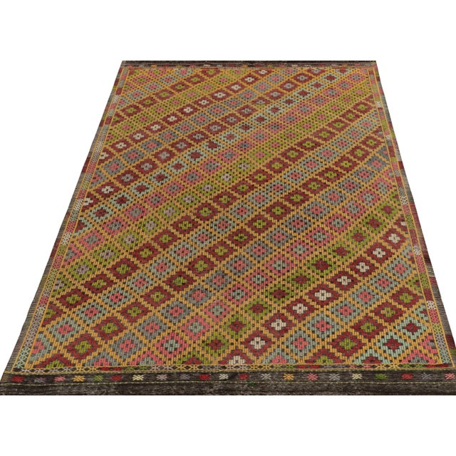 Tribal Vintage Cecim Kilim in Multicolor Tribal Pattern For Sale - Image 3 of 7