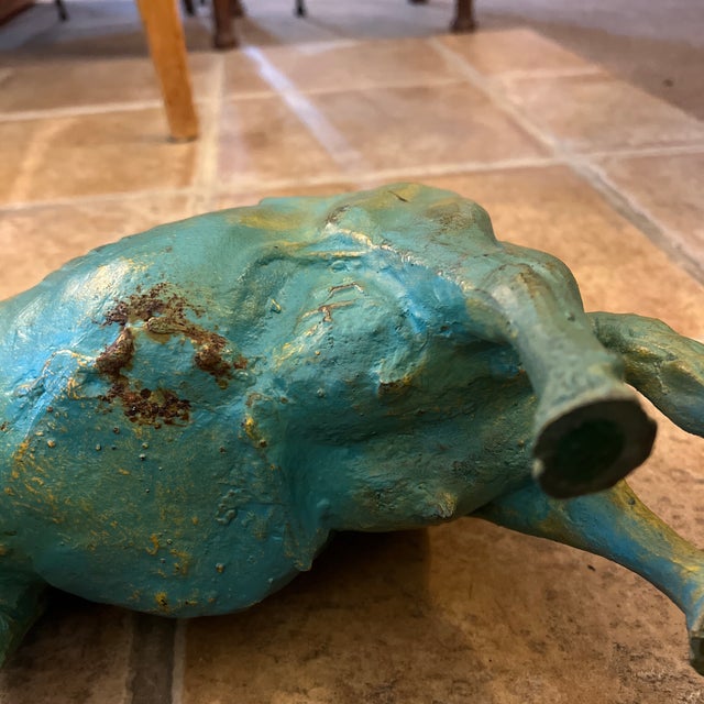 Green 1920’s Butcher Shop Beef Dairy Creamery Cow Cattle Display Heavy Cast Iron For Sale - Image 8 of 10