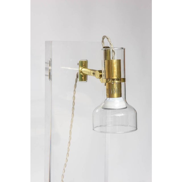 Unique Lucite Table Lamp with Articulating Glass Diffuser For Sale - Image 10 of 18