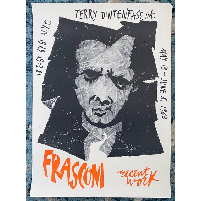 Printmaking Materials Antonio Frasconi, 1963 Vintage Lithograph Poster Antonio Frasconi Terry Dintenfass Gallery NYC, 1963 For Sale - Image 7 of 7