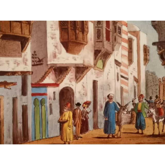 Cairo street scene Mosque Orientalist Oriental painting Framed wall art Islamic art Artwork Home decor French antique art...