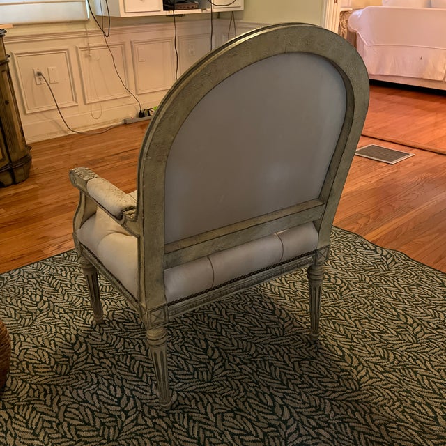 Cream Louis XVI Style Armchair For Sale - Image 8 of 12