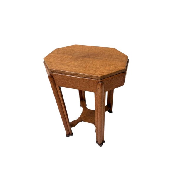 Art Deco Amsterdamse School Octagonal Side Table, 1920s For Sale - Image 10 of 10