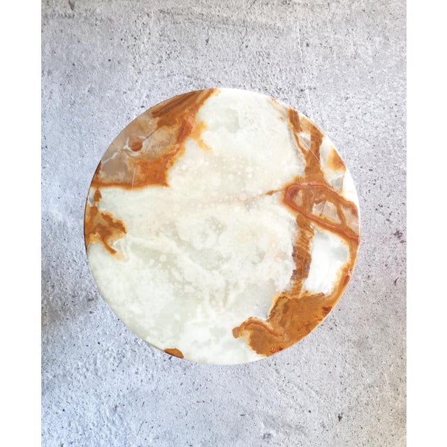 Vintage Hollywood Regency Side Table in Brass and Onyx, 1960s For Sale - Image 6 of 10