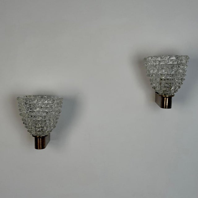 Rostrato Glass Wall Sconces by Ercole Barovier for Barovier & Toso, 1940s, Set of 2 For Sale - Image 11 of 17