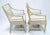 Vintage Target Back Rattan Armchairs With Custom Geometric Upholstery For Sale In Naples, FL - Image 6 of 11