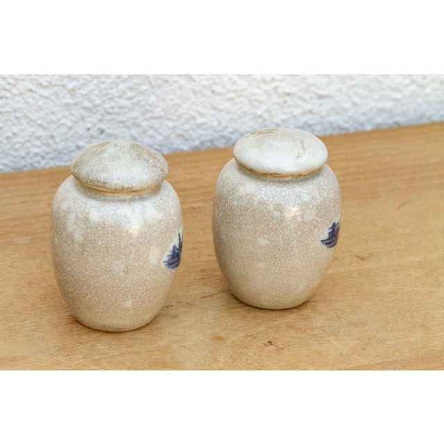 Pair of Petite Crackle Glaze Jars With Lids For Sale In Los Angeles - Image 6 of 9
