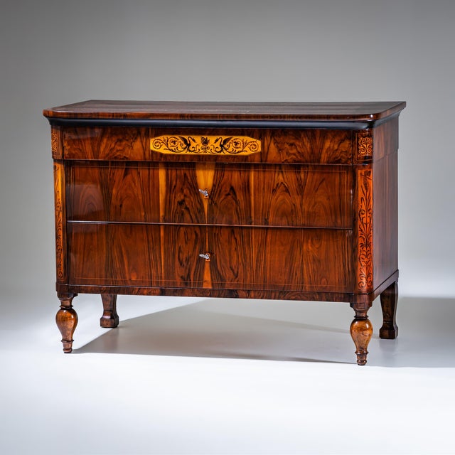 Biedermeier Marquetry Chest of Drawers, Italy, 19th Century For Sale - Image 14 of 14