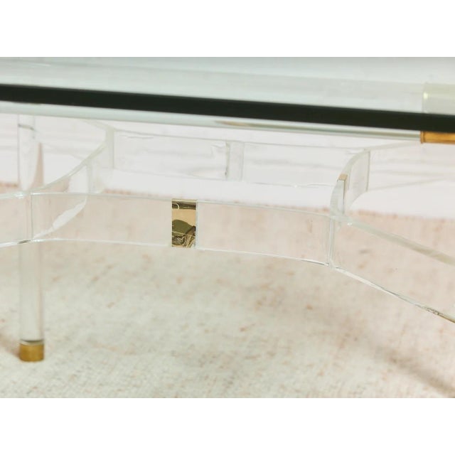 Mid 20th Century Tubular Lucite and Brass Italian Game Table Occasional Table For Sale - Image 10 of 10