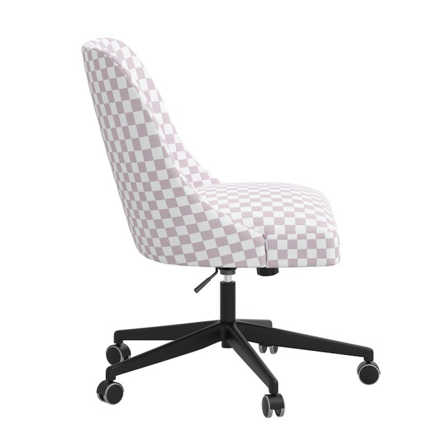 Not Yet Made - Made To Order Selby Office Chair in Checkerboard Lavender For Sale - Image 5 of 8