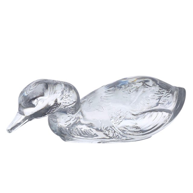 Baccarat France Crystal Seated Duck Figurines Pair 5" For Sale - Image 10 of 12