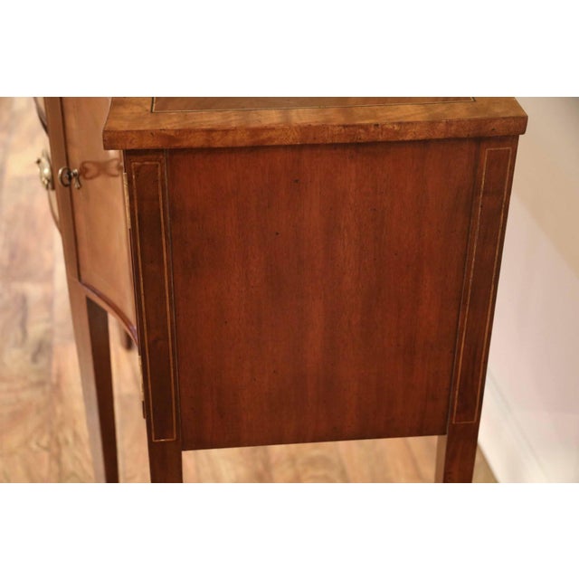2020s Hepplewhite-Style Mahogany Sideboard With Swirl Mahogany Doors and Pencil Legs For Sale - Image 5 of 15