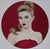 Scarlet by Suzy Smith | Oil Painting of a woman in a red dress with styled hair For Sale