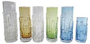 Mid-Century Glass Bark Vases by Bo Borgström for Åseda, 1960s, Set of 6
