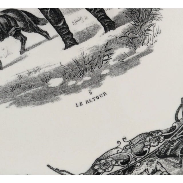 Mid 20th Century Mid 20th Century Villeroy & Boch La Chasse Le Retour Dinner Plate Discontinued Toile Hunting For Sale - Image 5 of 10