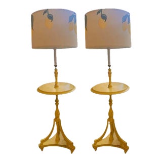 Vintage 1960s Wood Floor Lamps - a Pair For Sale
