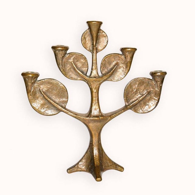 Mid Century Modern Sculptural Bronze Tree Candle Holder For Sale - Image 9 of 9