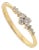 Modernist Natural Diamond Cluster Stacking Ring Size 7 in 14k Yellow Gold For Sale