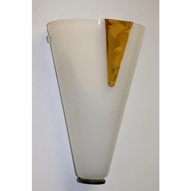 White Rosanna Toso "Mara" Murano Glass Wall Lamp, Mid-Century Modern For Sale - Image 8 of 13