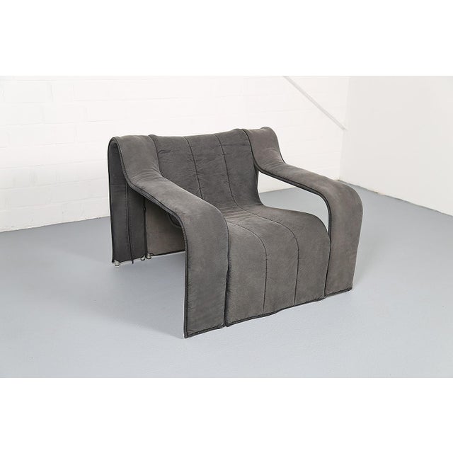 Danish Steel Tube Lounge Chair with Graphic Upholstery from Kebe, Denmark, 1970s For Sale - Image 4 of 18