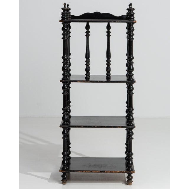 19th Century French Black Patinated Napoleon III Etagere France 1th Century For Sale - Image 11 of 14