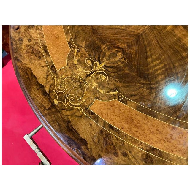 Extendable Dining Table in Walnut & Maple, 1920s For Sale - Image 15 of 18