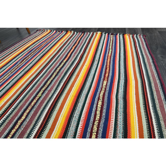 Textile 1970s Vintage Turkish Oushak Handmade Wool Cotton Pink Area Rug For Sale - Image 7 of 11