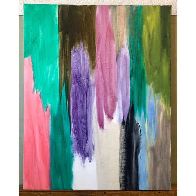 Rudi Molacek (Austrian-American, born 1948) Vertical Colors, 2008, abstract bright acrylic on canvas, signed and dated...