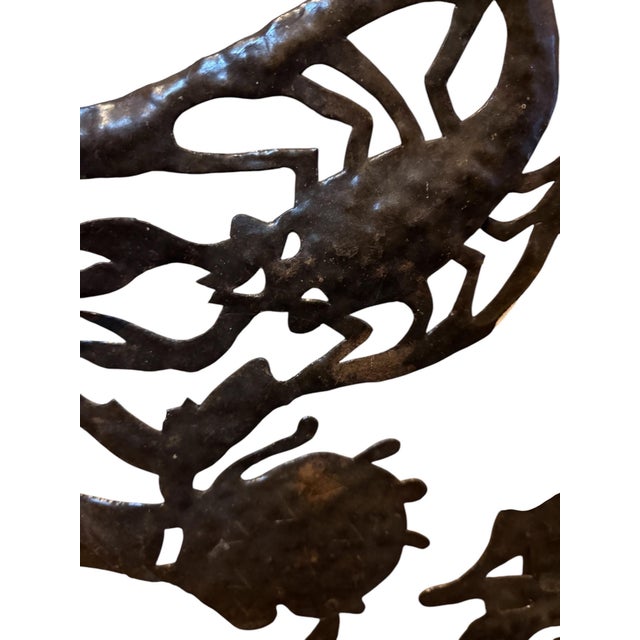 Metal Murat Brierre, Large Masterwork Haitian Folk Art Steel Drum Metal Work Sculpture Murat Brierre For Sale - Image 7 of 17