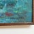 A quietly atmospheric vintage landscape painting centered around a luminous white birch emerging from deep blue-green...